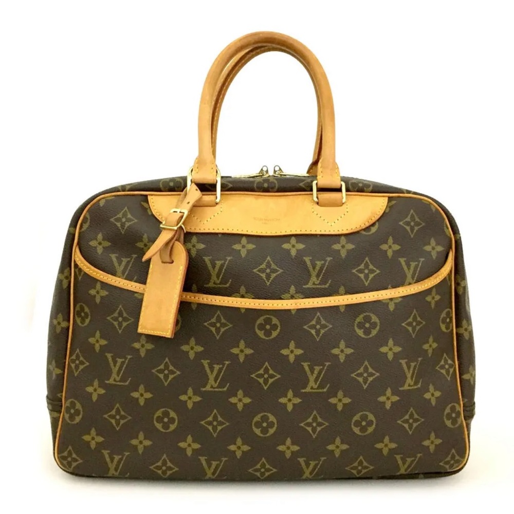 Louis Vuitton Deauville Boston Brown Monogram Handbag Purse